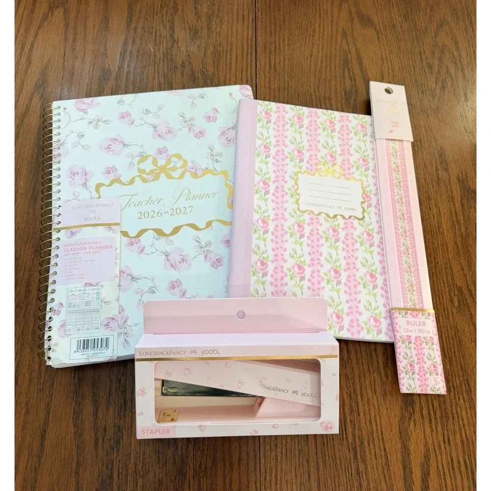 Love Shack Fancy x Target 2026-2027 Teacher Planner + Stapler + Ruler + Notebook